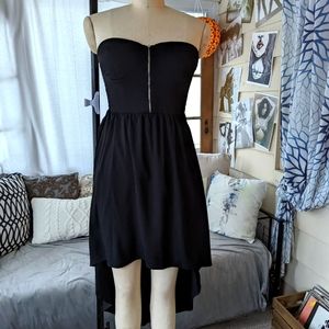 Black Strapless Asymmetrical Dress - Size M - Papertree